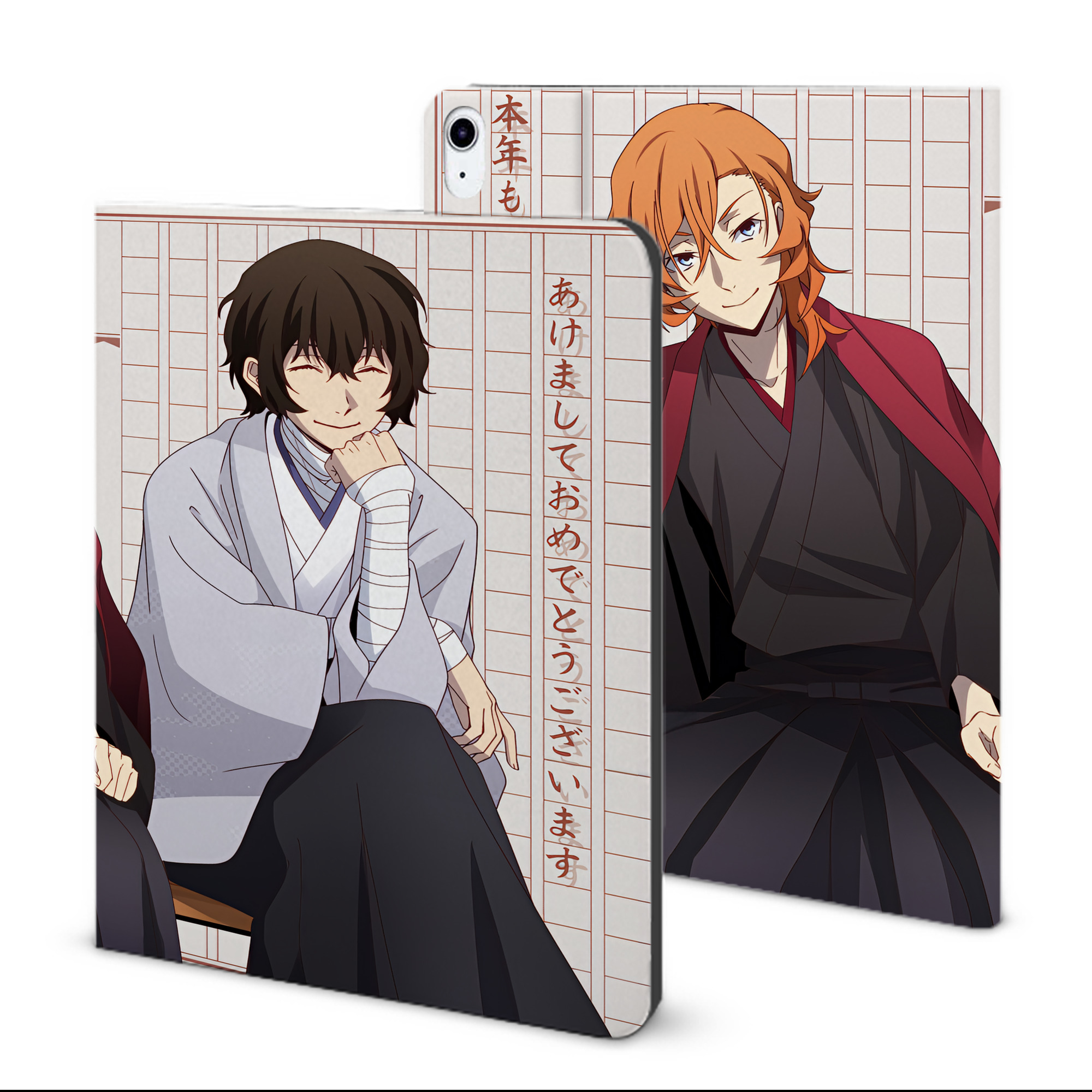 （画像用） 文豪ストレイドッグス Bungo Stray Dogs IPad ケース ブック型 PUレザー TPU 耐衝撃 軽量 薄型 ペン収納なし 全面保護 IPad 各モデル対応